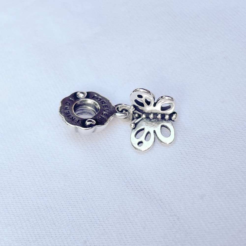 AUTHENTIC Retired Pandora “Friends Forever” Butterfly Charm